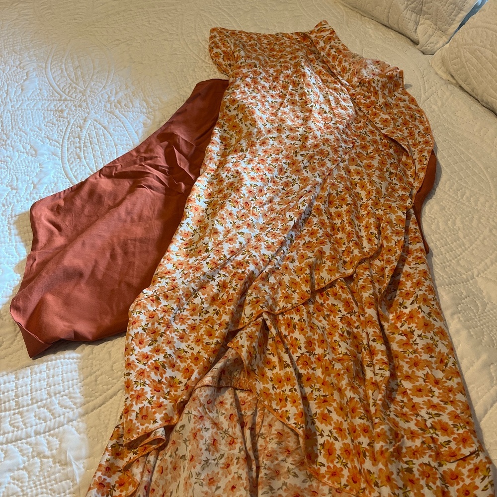 Sleeveless top and wrap maxi skirt